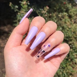 Lavender butterfly press on nails